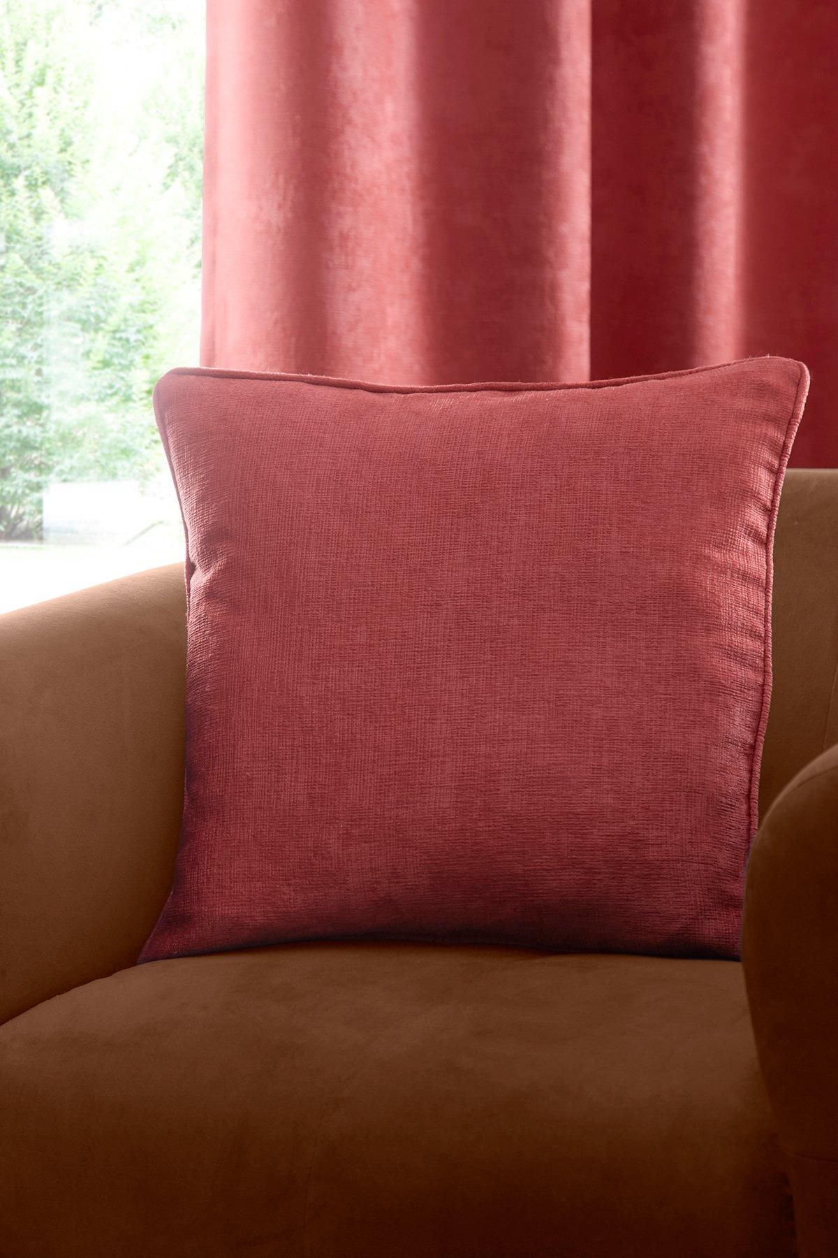 Fusion 'Strata' Luxe Velvet Filled Cushion in Terracotta