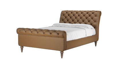 Knightsbridge Double Bed in Spiced Honey Soft Leather - sofa.com