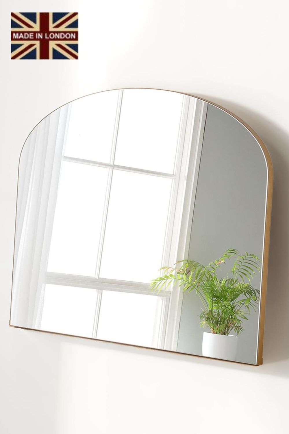 Yearn Mirrors Minimal Plain Mantle Mirror Gold 91(w) x 69cm(h)