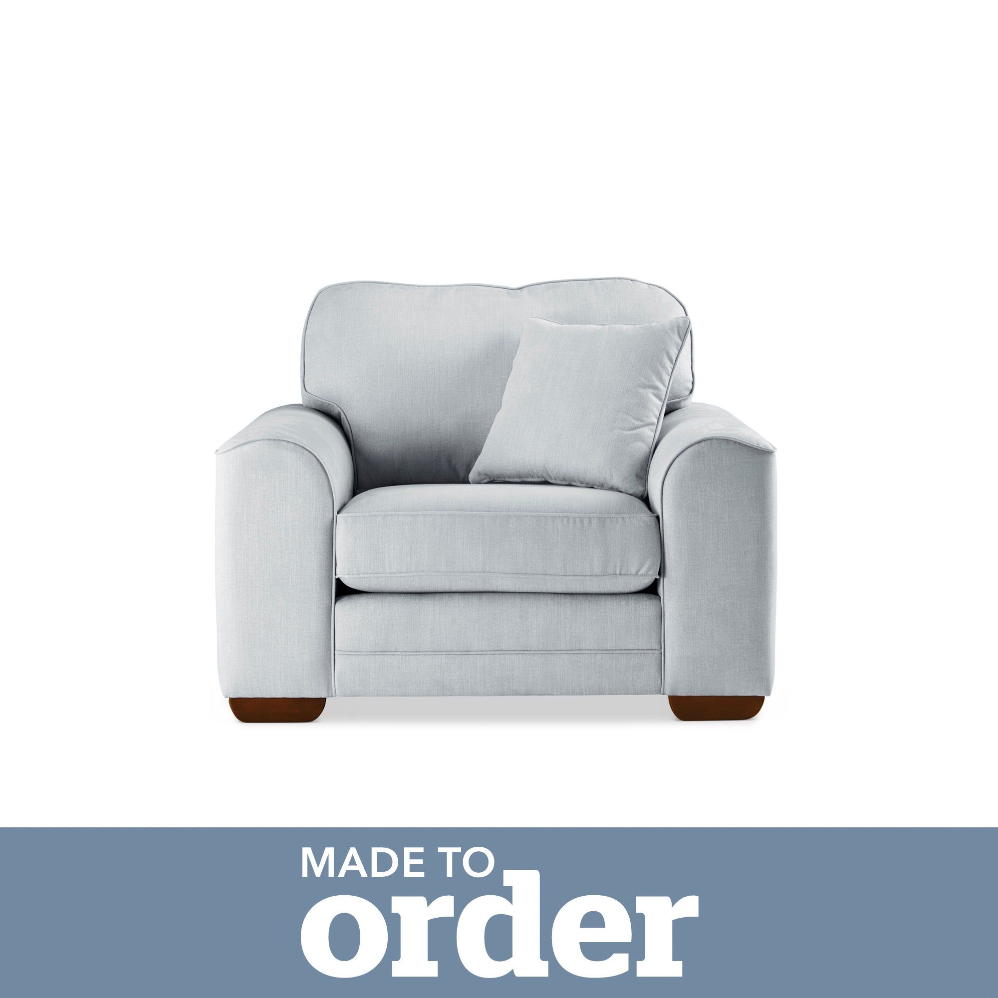 Morello Armchair Brushed Plain Fabric Grey