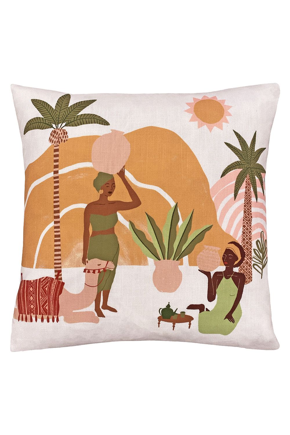 Furn Alia Abstract Printed Cushion in Beige