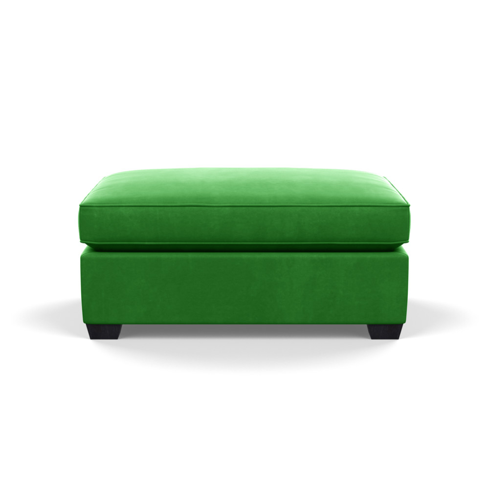Heal's Torino Footstool Varese Velvet Emerald Black Feet