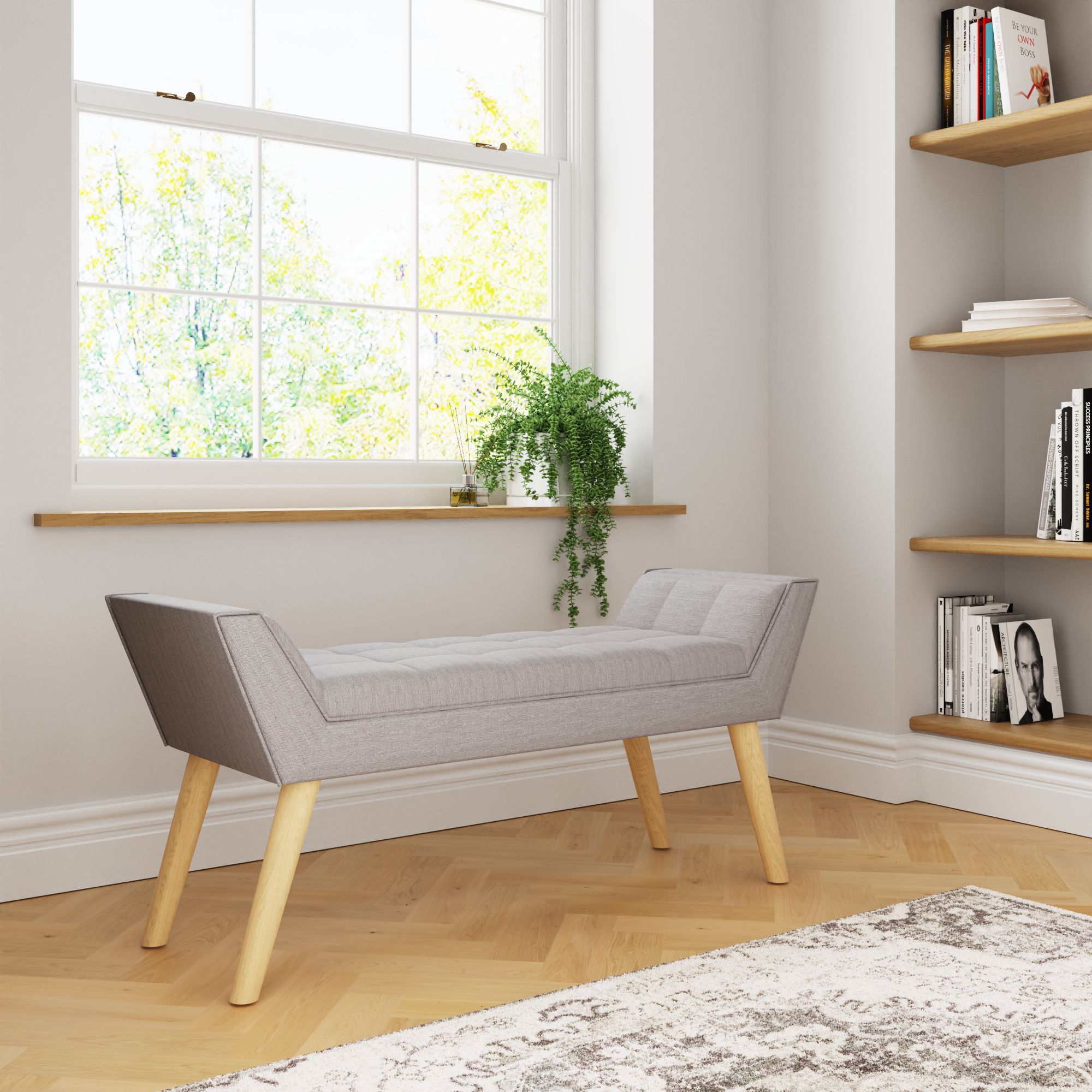 GFW Milan Ottoman Storage Bench in Grey