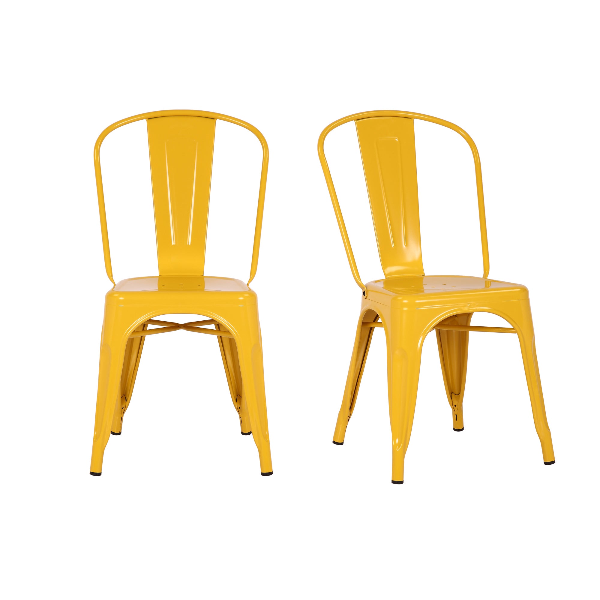 Daxton Set of 2 Metal Chairs Ochre