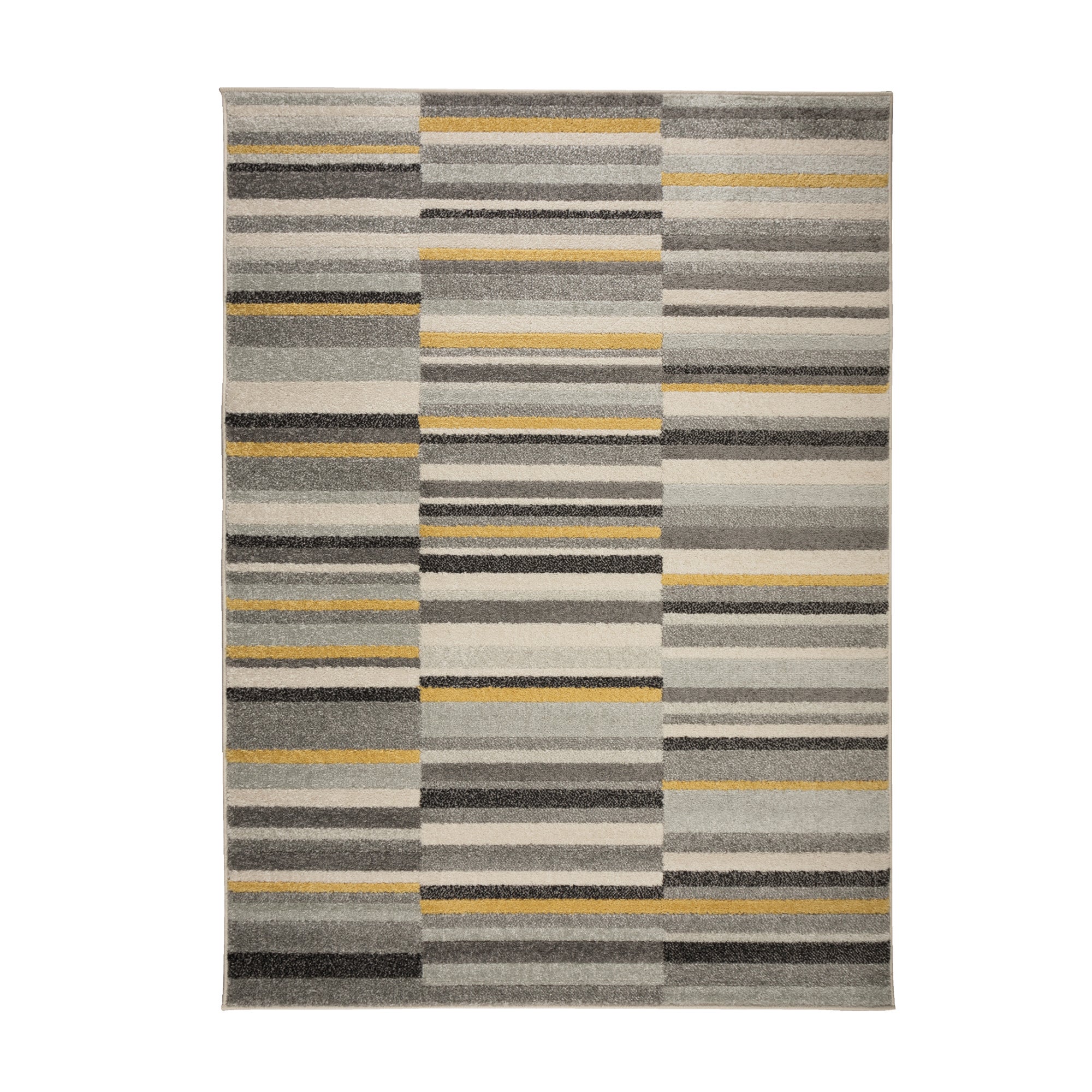 Urban Lines Geometric Rug Grey, Yellow and Black