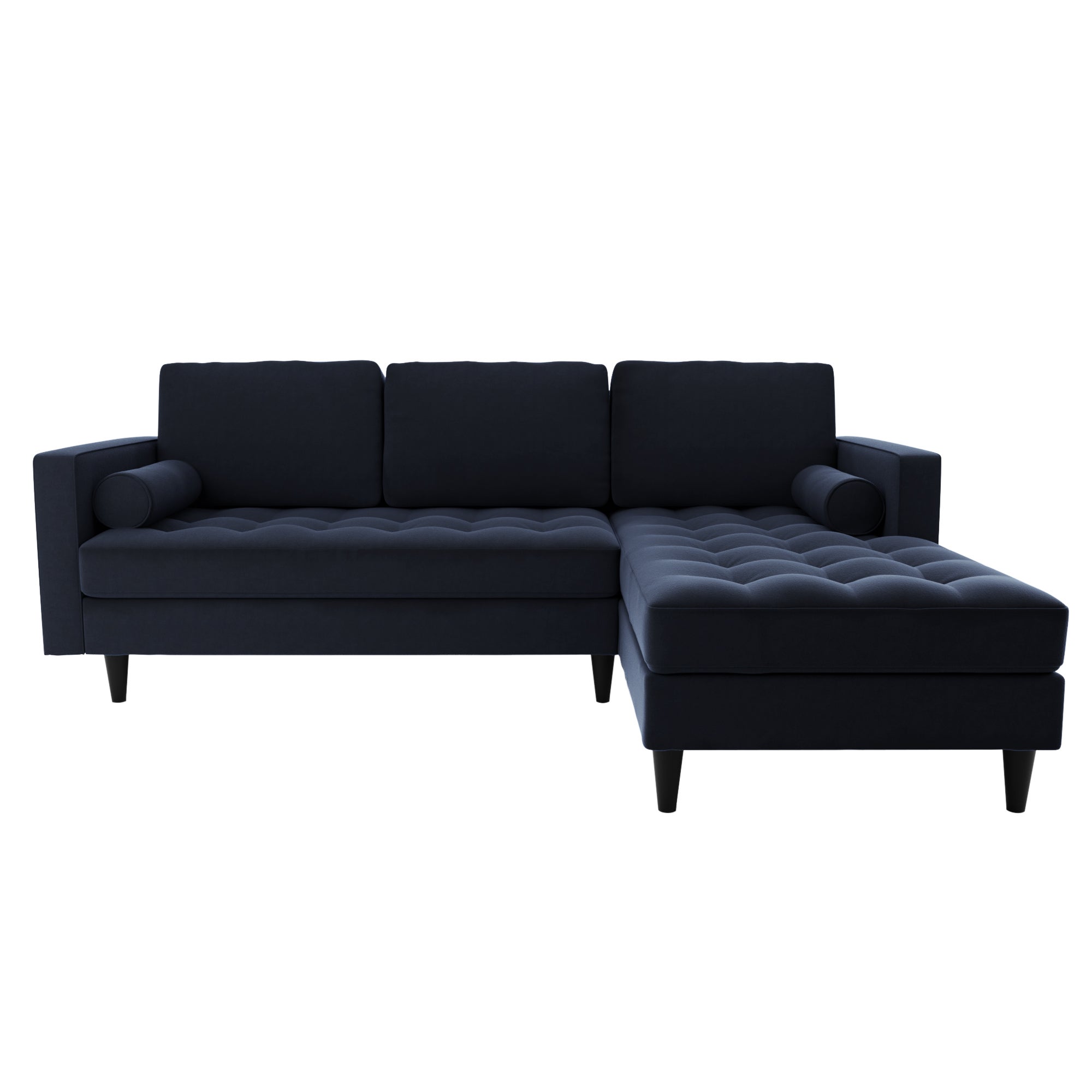 Zoe Velvet Right Hand Corner Sofa Navy Blue