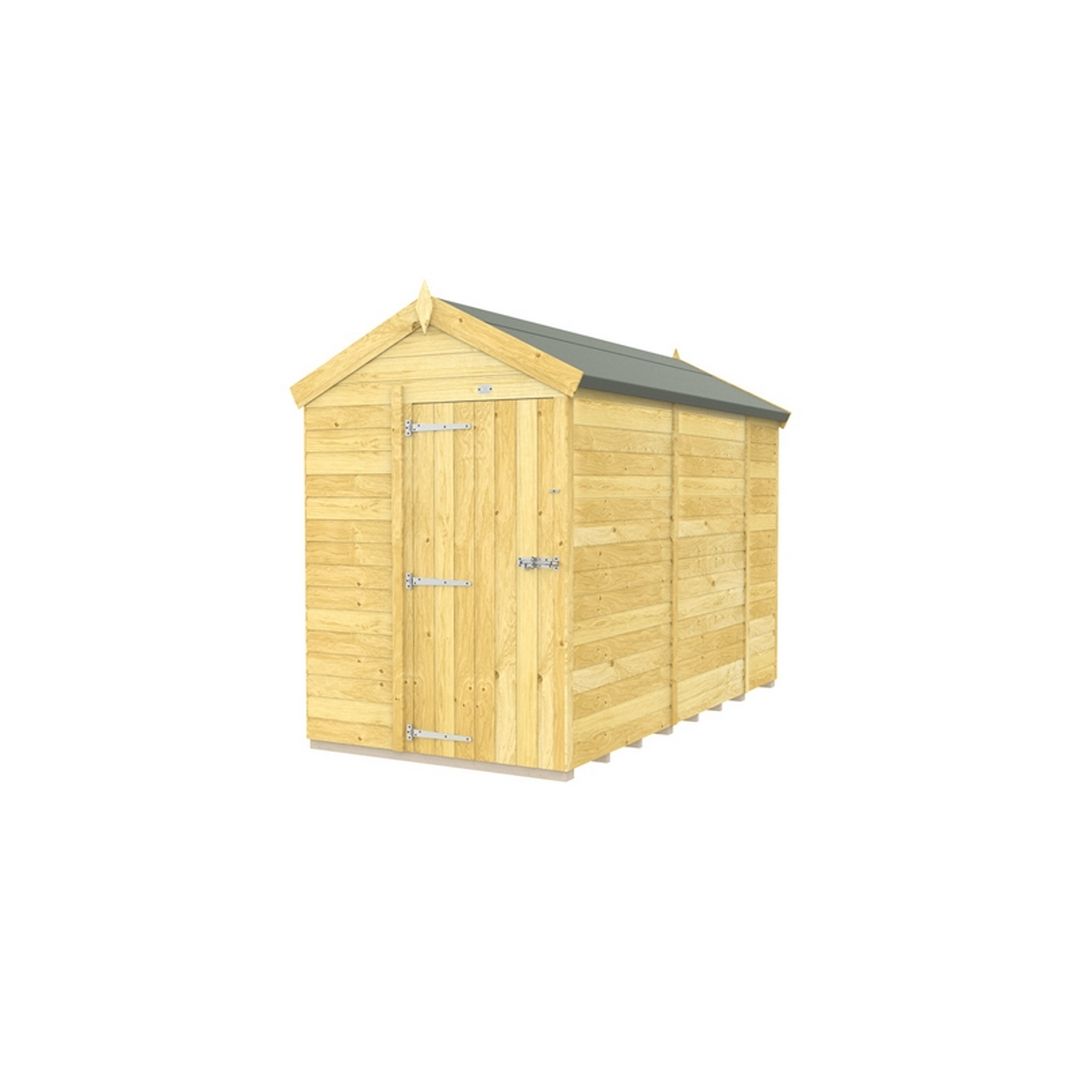 Buttercup Farm 5 x 10 Feet Apex Shed - Single Door W/O Window - L302 x W147 x H217 cm in Brown