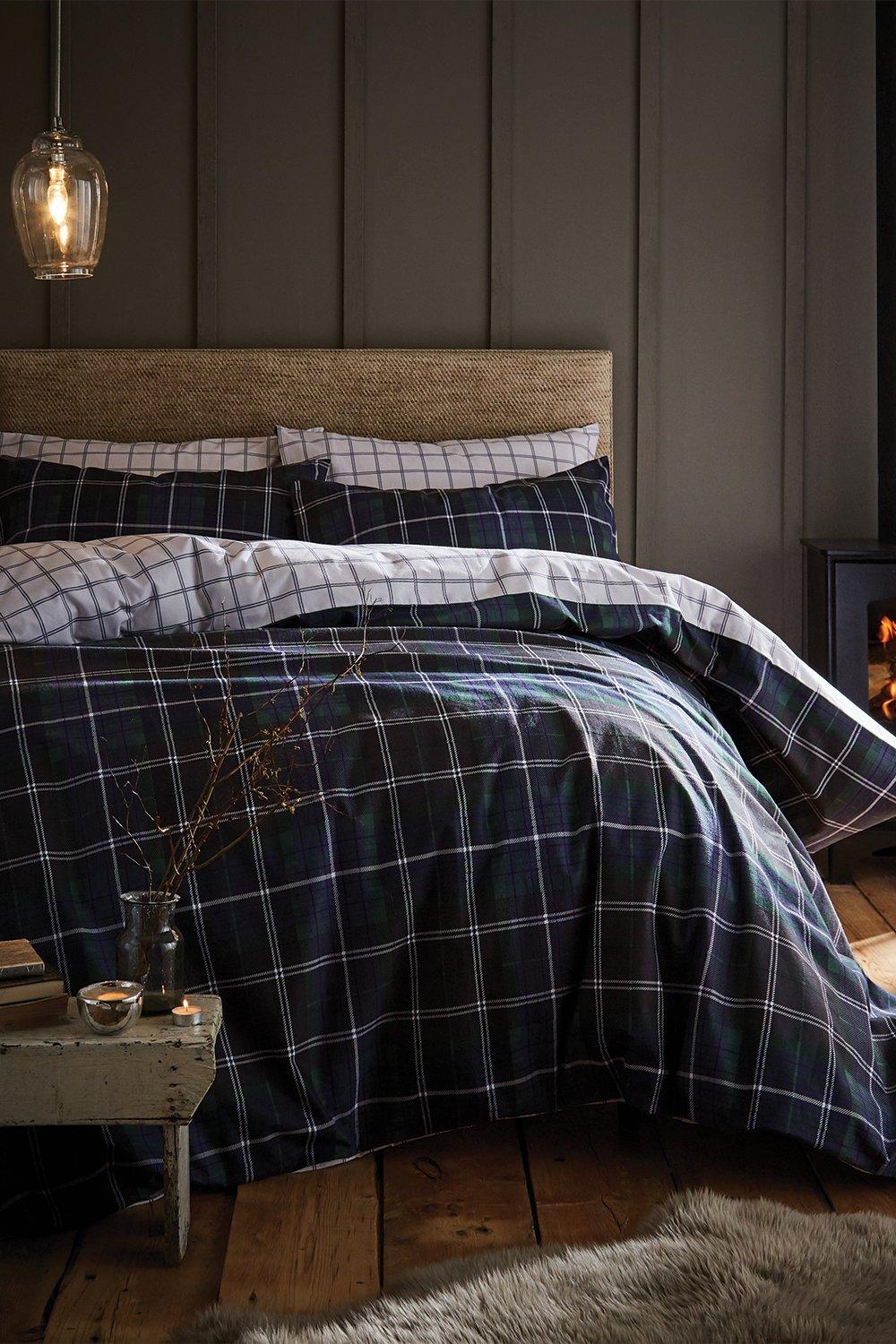 Brushed Tartan Single Duvet Set