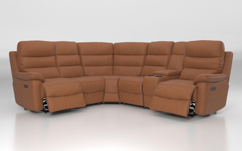 Ossett 2 Corner 2 Power Sofa with Right Hand Facing Console & Head Tilt