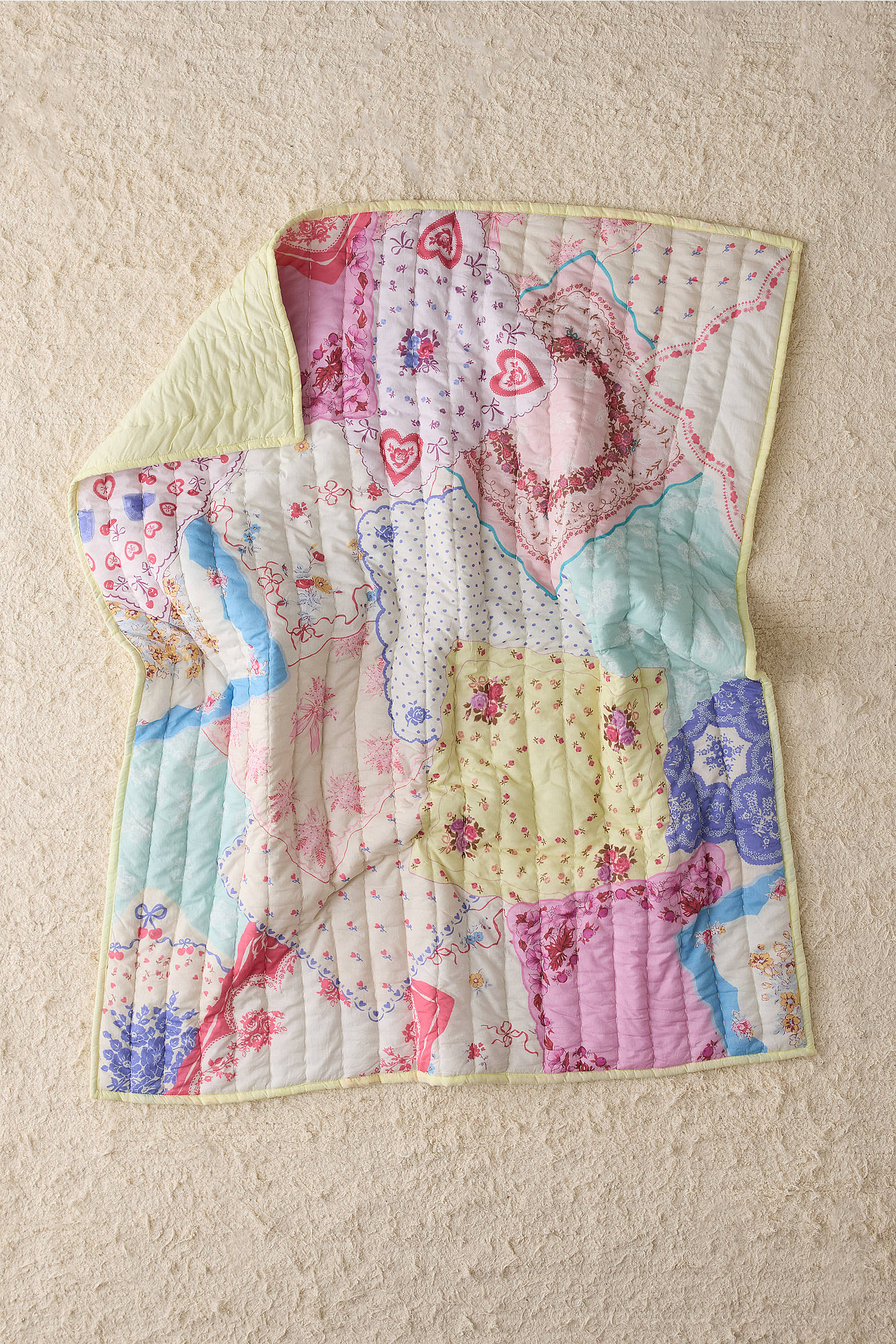 Hankie Patchwork Quilted Throw