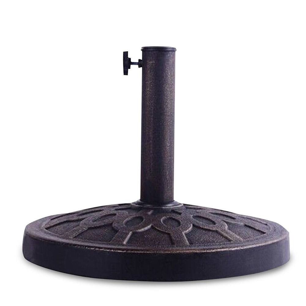 Costway Resin Patio Umbrella Stand Umbrella Base Balcony Umbrella Holder 38-48mm in Black