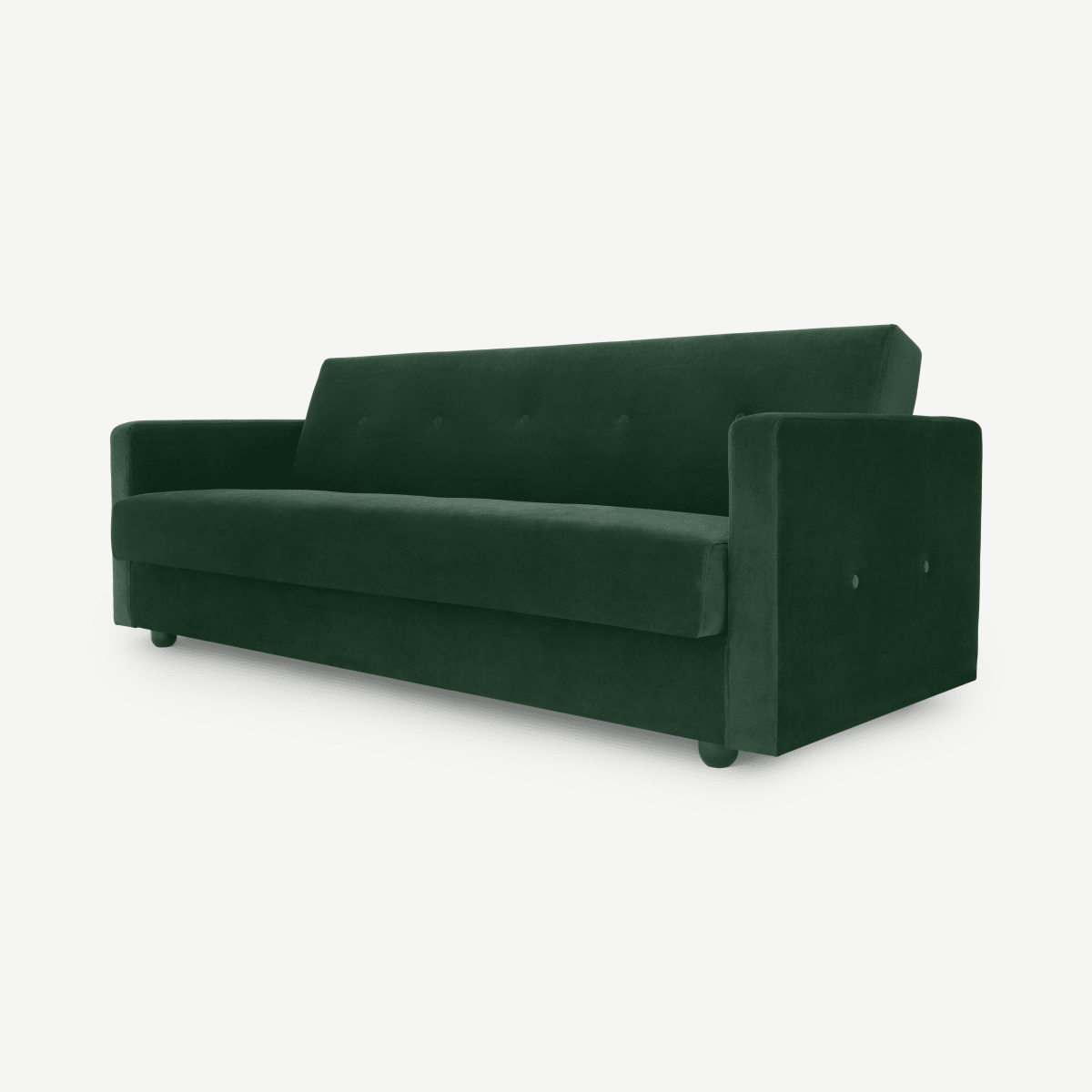 Chou Click Clack Sofa Bed with Storage, Pine Green Velvet