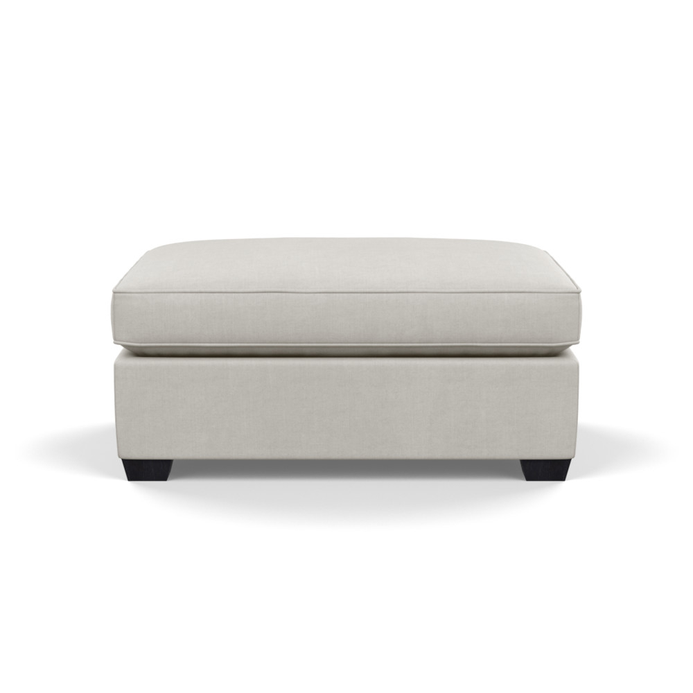 Heal's Torino Footstool Capelo Linen-Cotton Sea Salt Black Feet