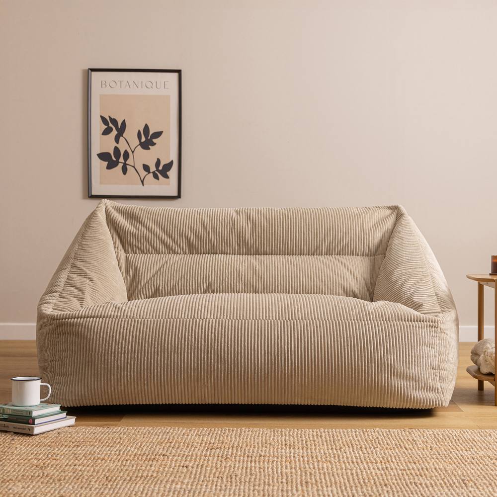 icon Cecilia Jumbo Cord Giant Bean Bag Sofa in Stone