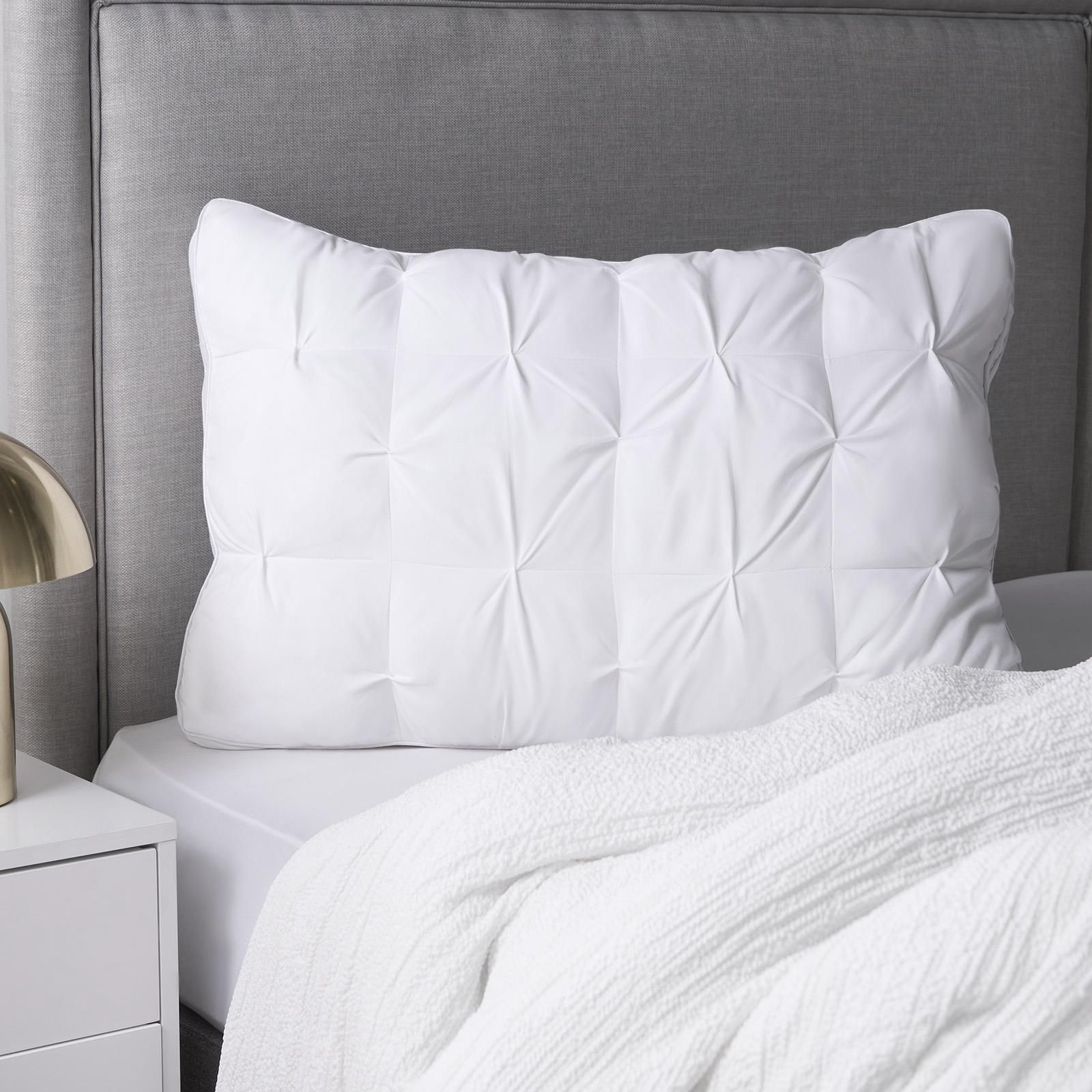OHS Quilted Pillow Hotel Quality Luxury Filled Soft Bounce Back Plump in White