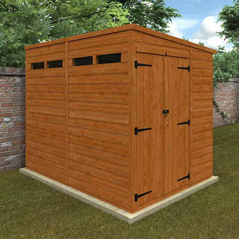 Buttercup Farm 8x6 Flex Pent Security Doubel Door 12mm Flex - L238.8 x W175 x H203 cm in Burnt Orange 5