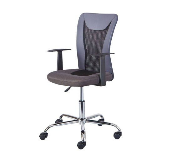 Donny Polyther Office Chair In Grey With Arms