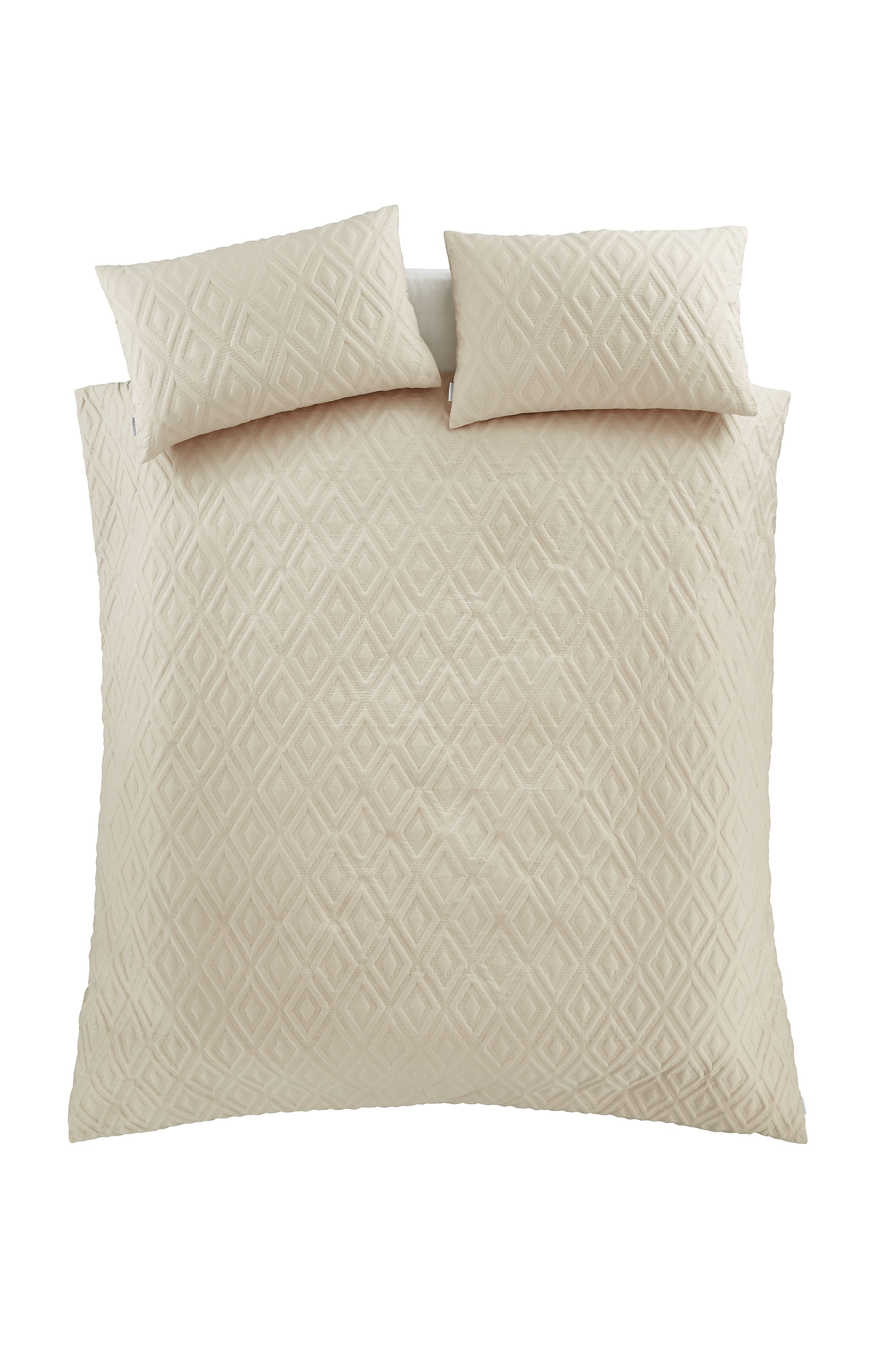 Catherine Lansfield 'Jacob Geo' Soft Touch Duvet Cover Set in Natural 5