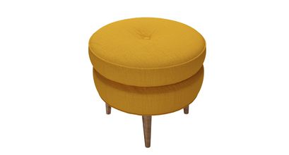 Felix Round Footstool in Mango Brushed Linen Cotton - sofa.com