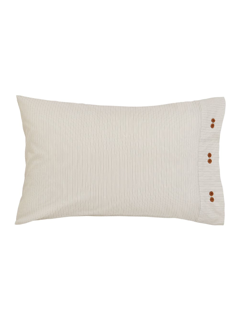 Bedeck of Belfast 2 Pack Pure Cotton Alba Striped Pillowcases Grey Mix