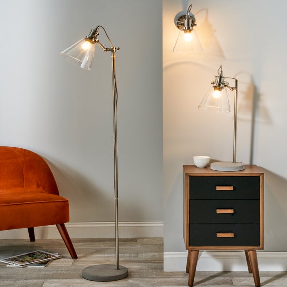 Chaplin Concrete & Brushed Chrome Floor Lamp