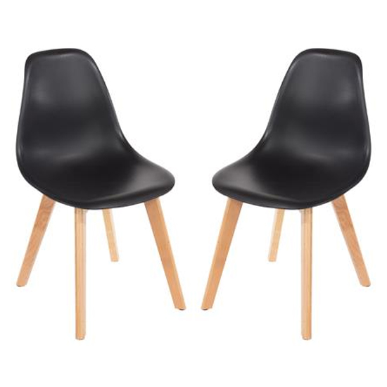 Arturo Black Bistro Chair In Pair With Wooden Legs