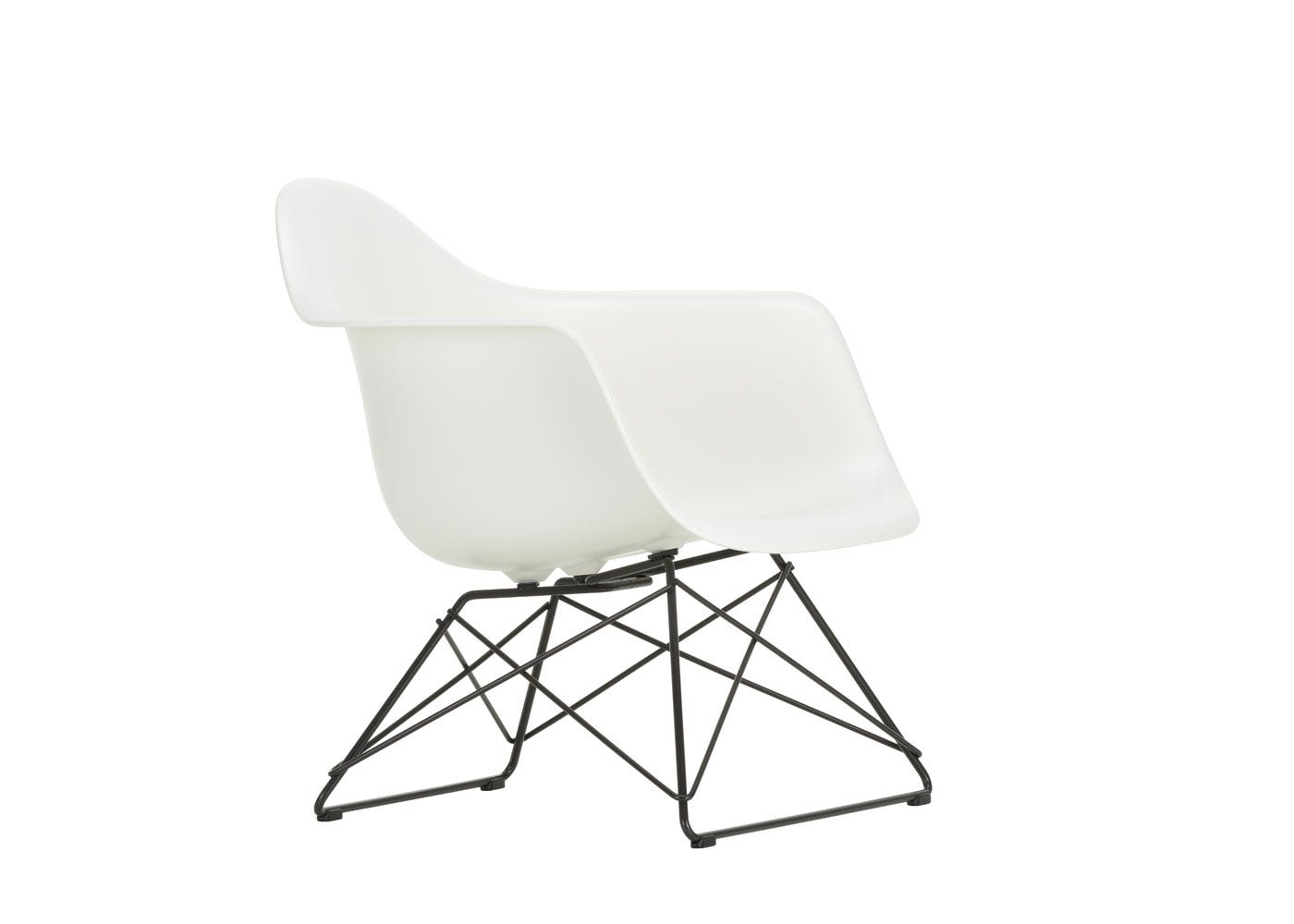 Vitra Eames LAR Chair White Basic Dark Powder Coated Wire Base With Cross Struts