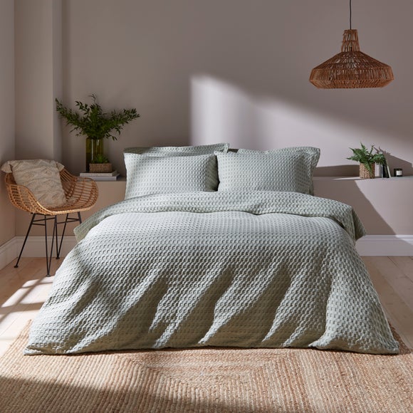 Emerson Waffle Duvet Cover and Pillowcase Set