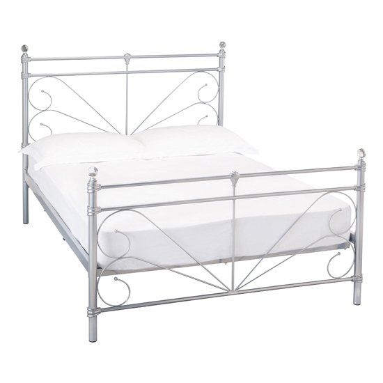 Sienna Metal King Size Bed In Silver