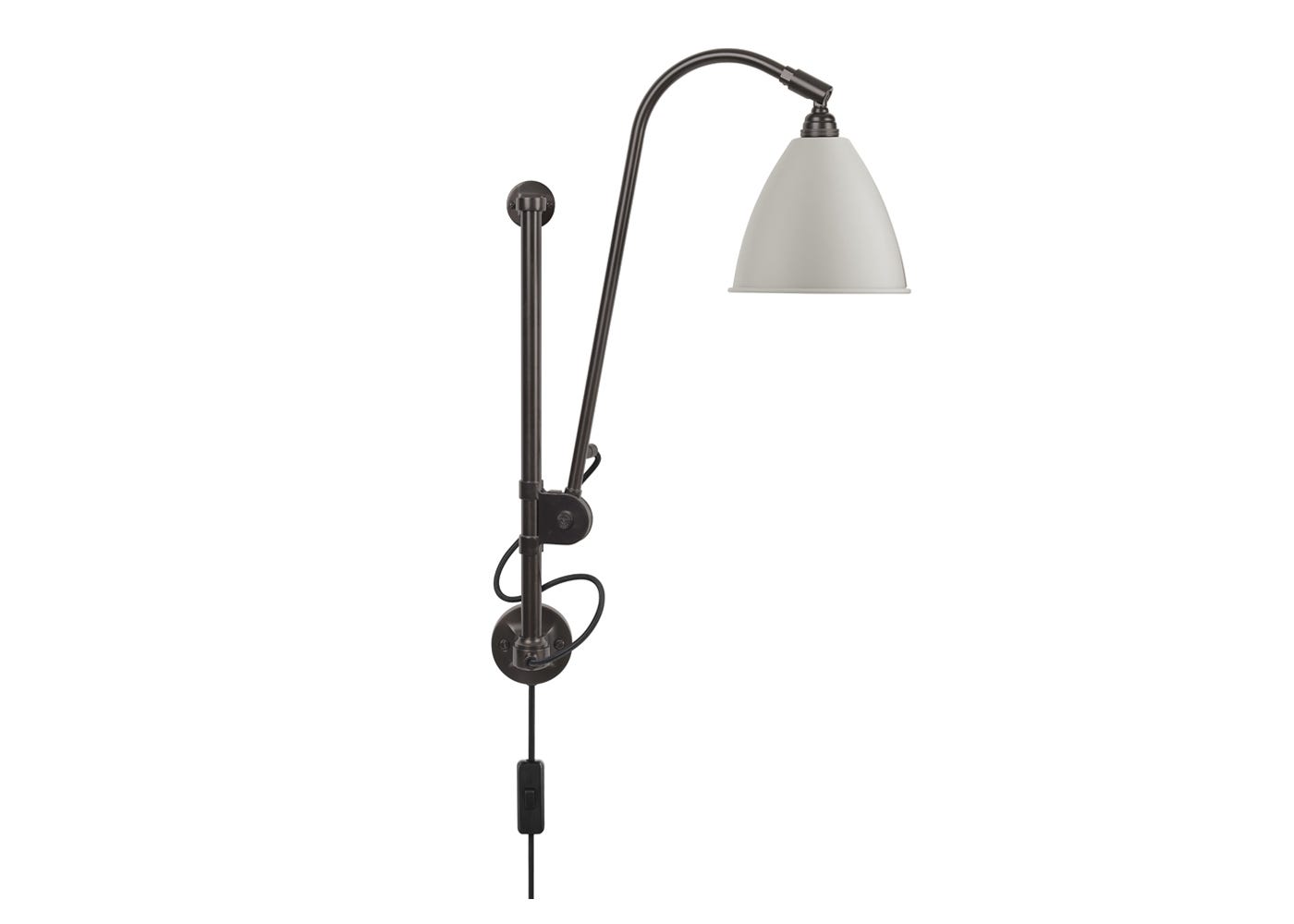 Gubi Bestlite BL5 Wall Lamp Black Brass Base Classic White Shade