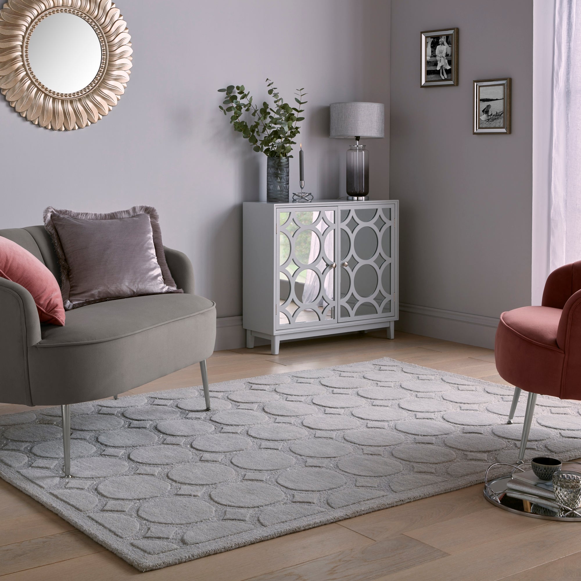 Delphi Wool Rug Silver