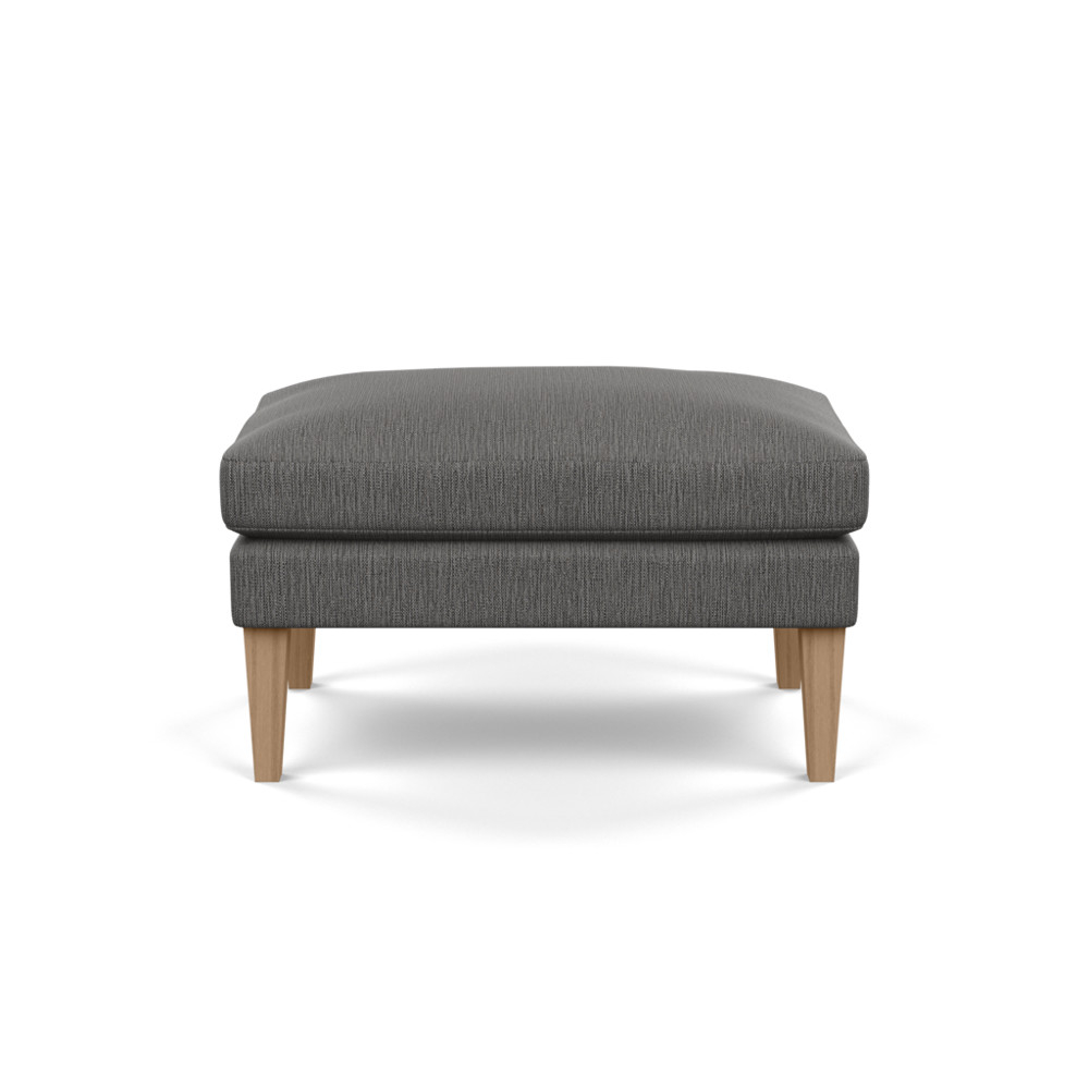 Heal's Wallis Ottoman Smart Linen Mix Grey Tinted Ash Feet