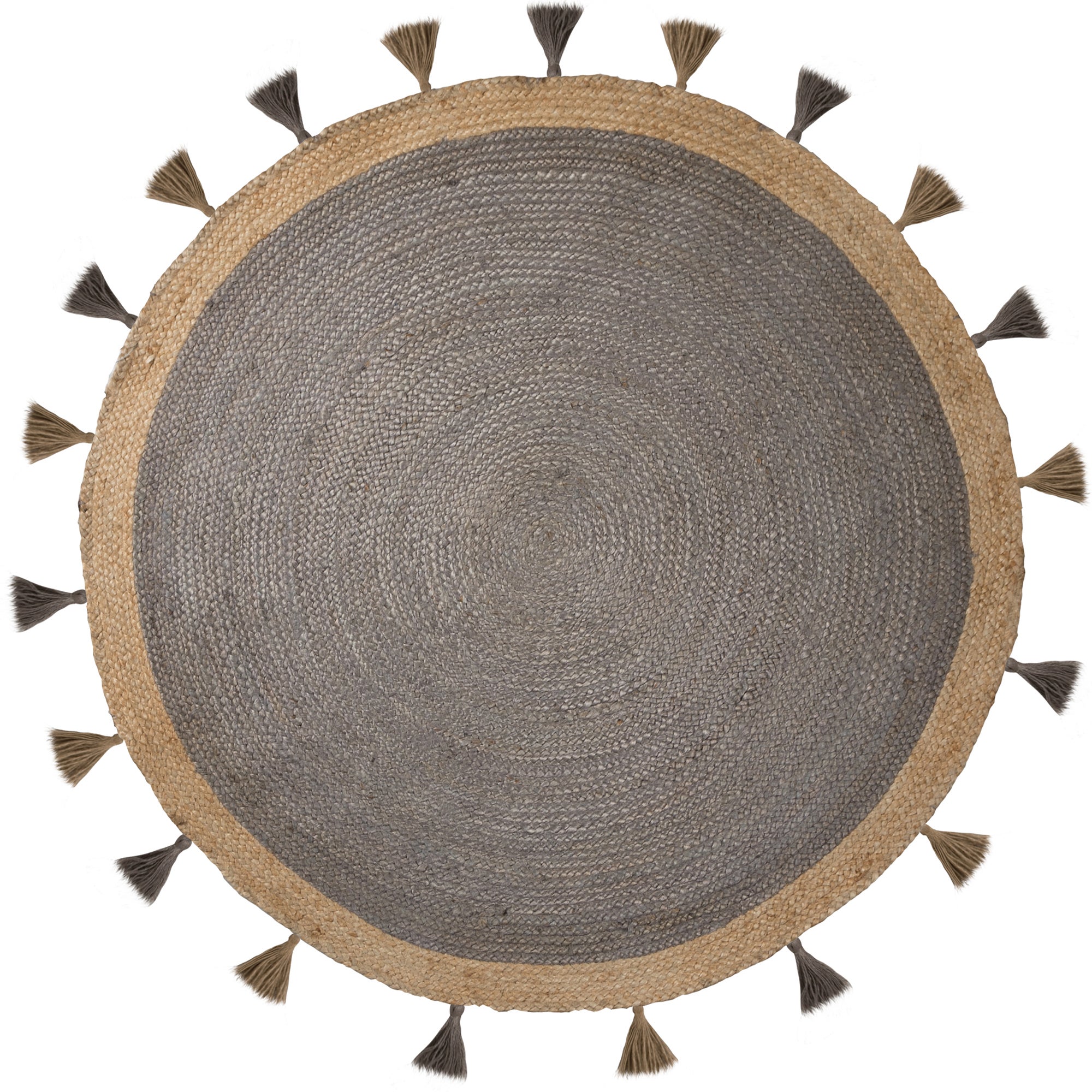 Istanbul Jute Circle Rug Grey and Brown