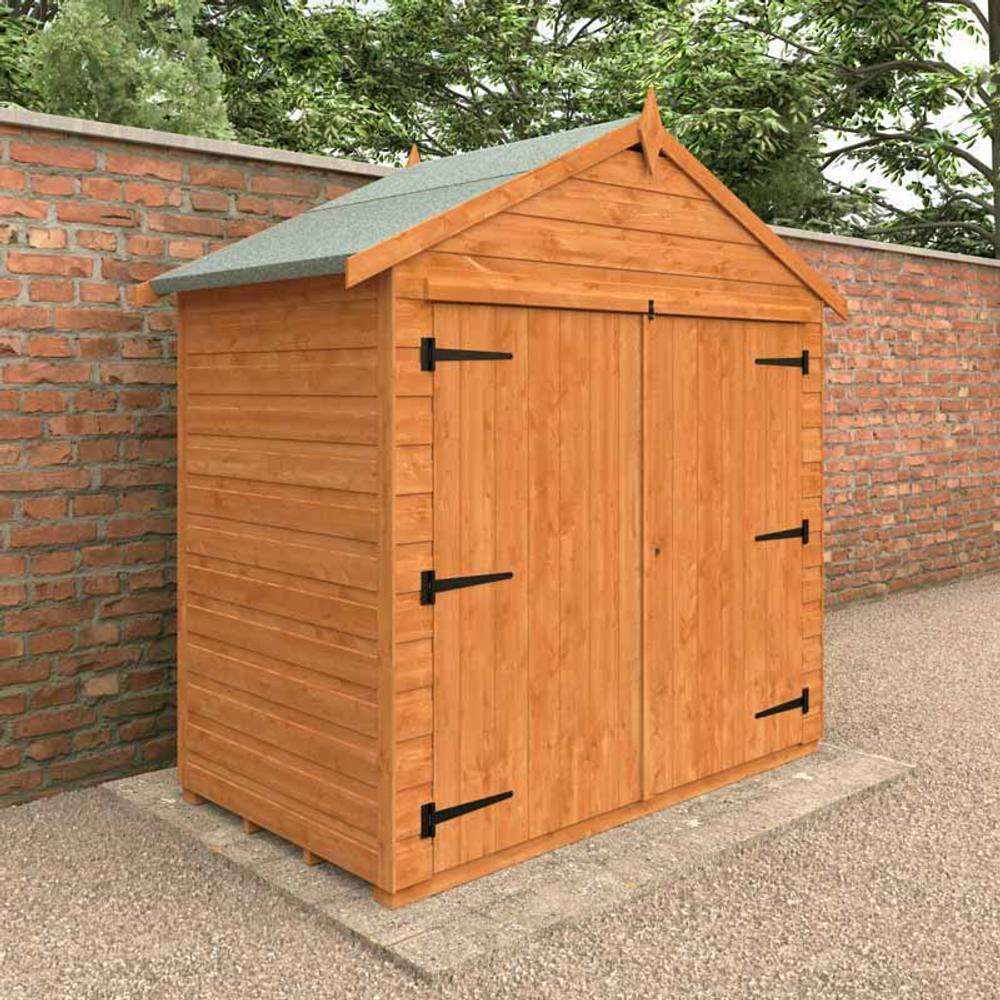 Buttercup Farm 3x6 Flex Apex Bike Shed 12mm Flex - L98.8 x W175 x H195.3 cm in Burnt Orange 2