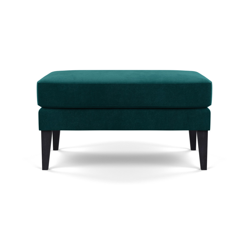 Heal's Richmond Ottoman Smart Luxe Velvet Ocean Black Feet