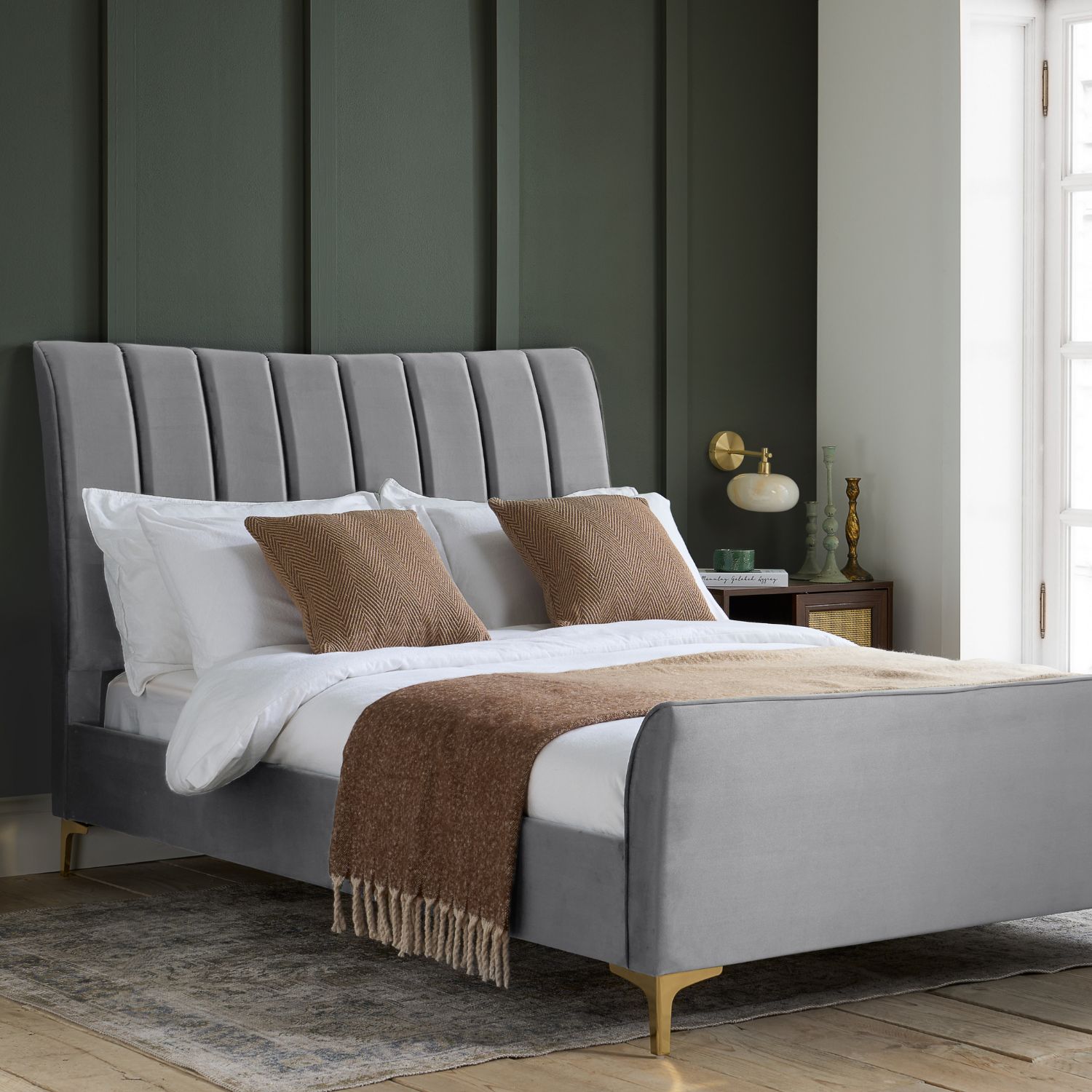 Birlea Clover Bed in Grey