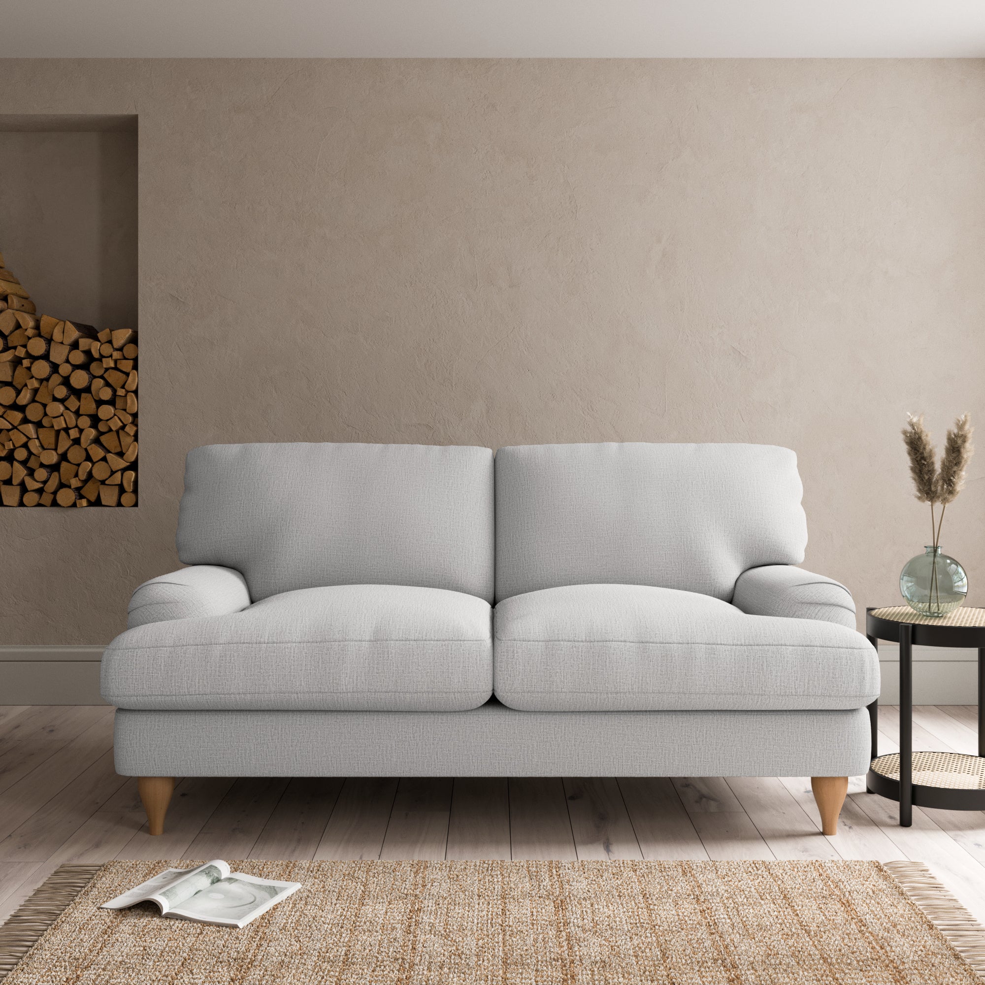 Darwin Textured Weave 2 Seater Sofa Silver