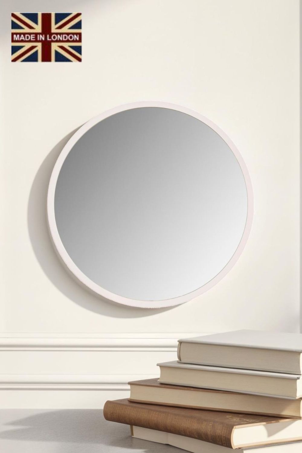Yearn Mirrors Round Wall Mirror White 80cm