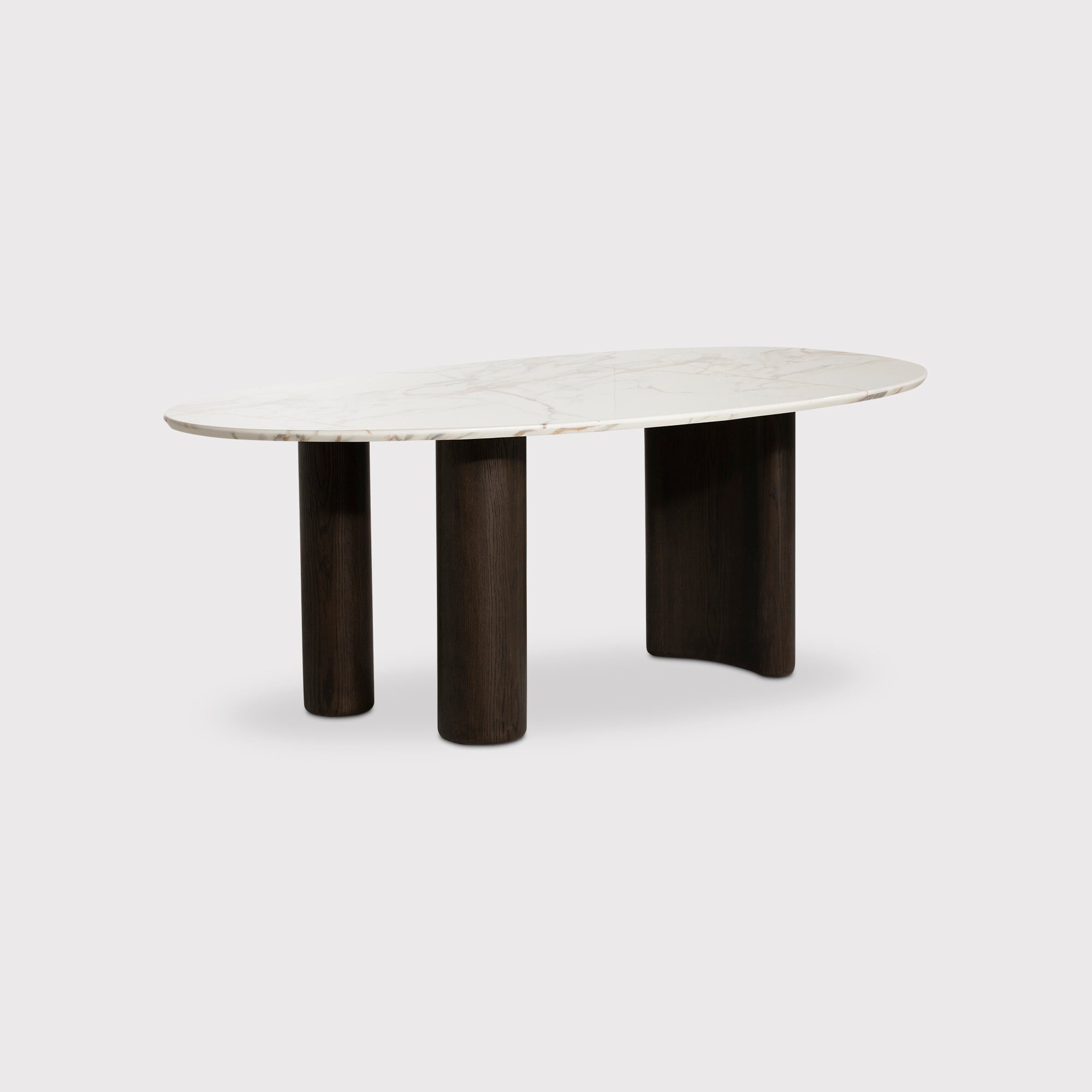 Nord Dining Table-9mm Ceramic Marble Effect, Round, White | Barker & Stonehouse