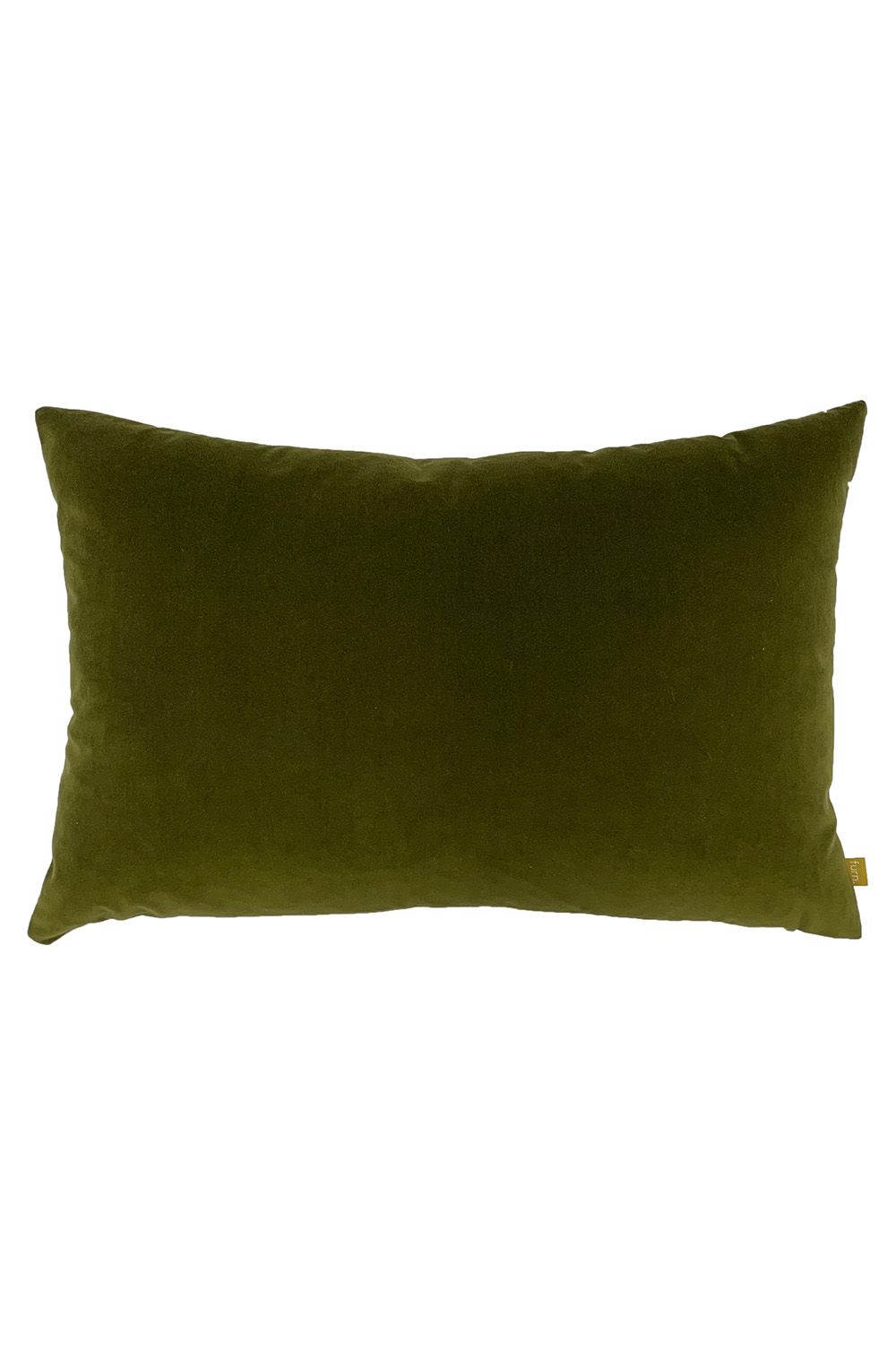 Furn Contra Soft Velvet Contrast Coloured Reverse Cushion in Olive