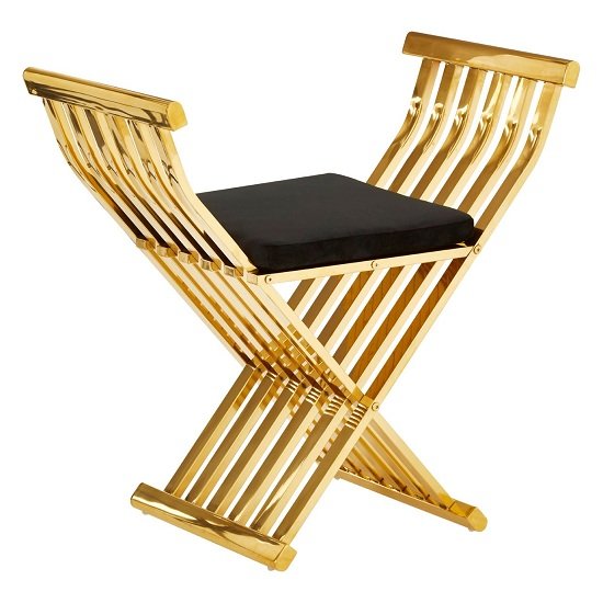 Fafnir Gold Cross Design Occasional Chair With Black Cushion