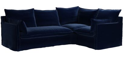Isaac Asym: LHF 2 Seat Sofabed w RHF Single in Admiral Smart Cotton - sofa.com