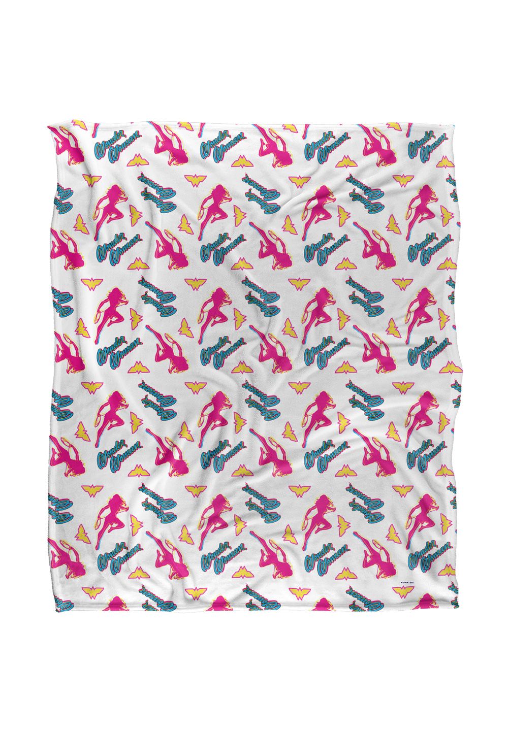Wonder Woman Bright Pattern Silky Touch Super Soft Throw Blanket 152 X 127 cm in White