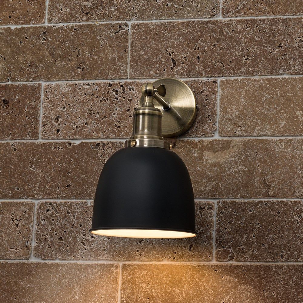 ValueLights Wilhelm Industrial Antique Gold Indoor Wall Light