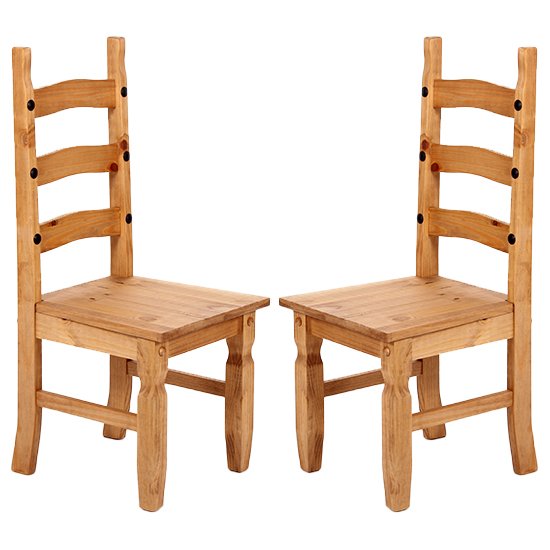 Minoris Light Pine Wooden Dining Chairs In Pair
