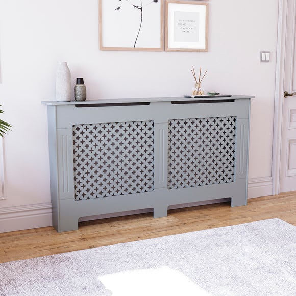 Return - Vida Designs Oxford Radiator Cover, Grey, Large