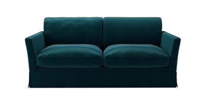 Otto 2.5 Seat Sofa Bed in Deep Turquoise Cotton Matt Velvet - sofa.com