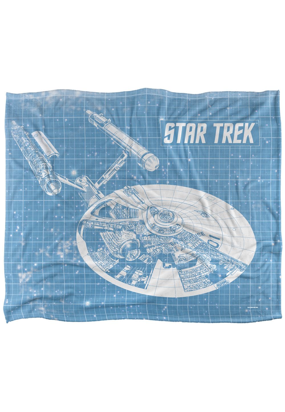 Star Trek Enterprise Blueprint Silky Touch Super Soft Throw Blanket 152 X 127 cm in White