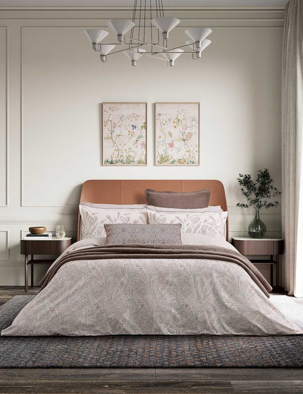 Bedeck of Belfast Pure Cotton Umma Bedding Set Beige Mix