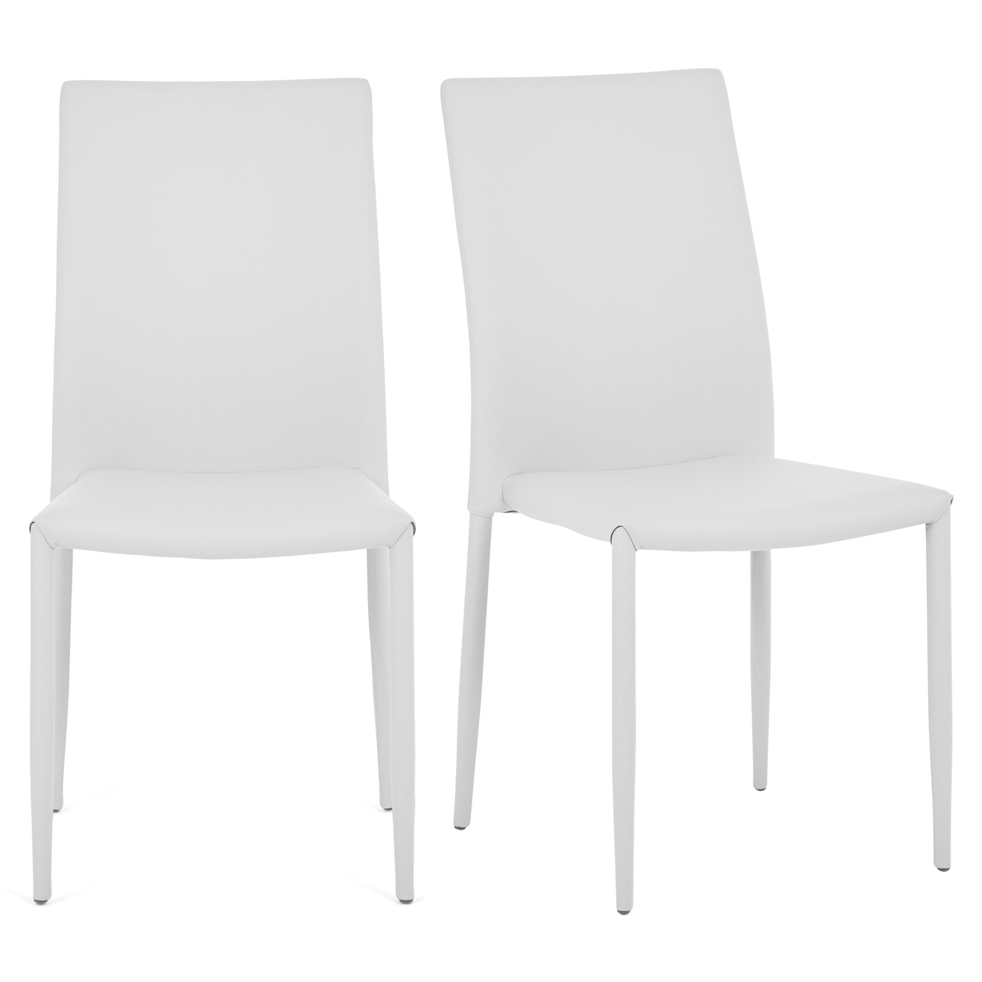 Axel Set of 2 Dining Chairs White PU Leather White